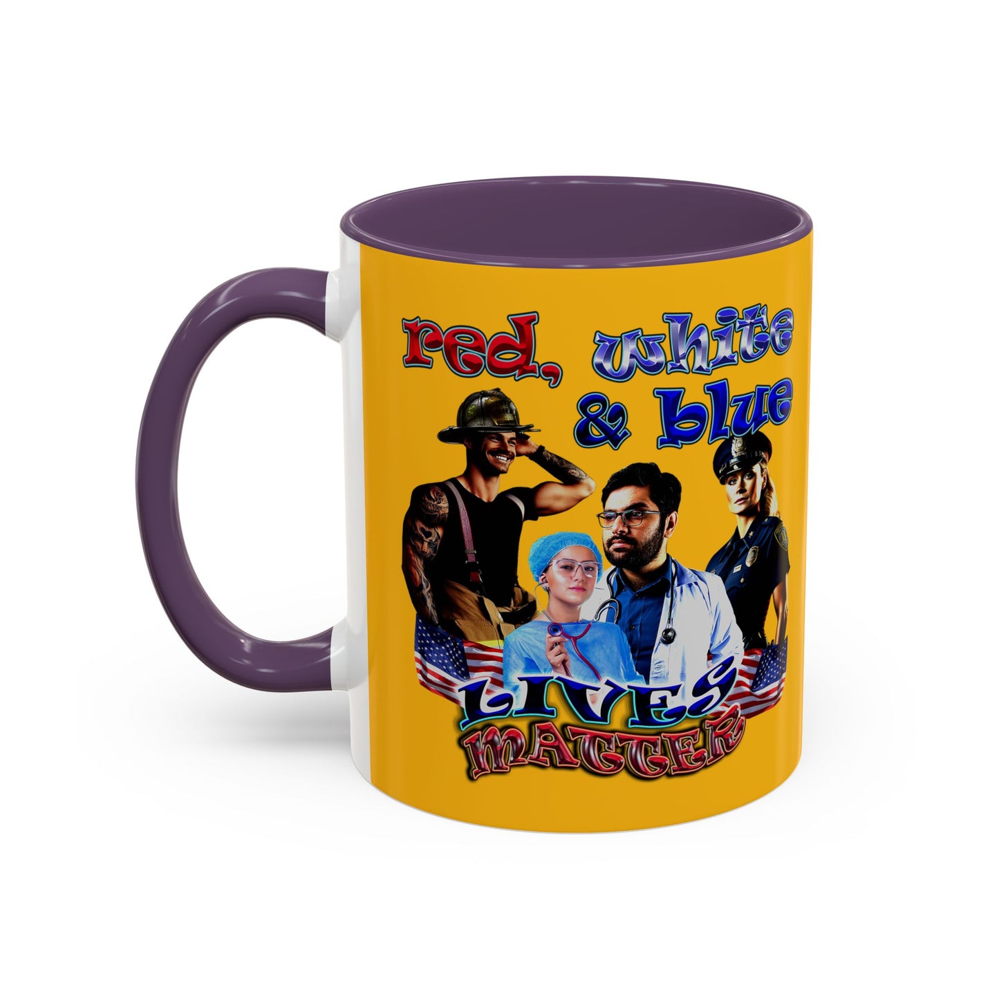 rw&b lives matter - Accent Mug (yellow)
