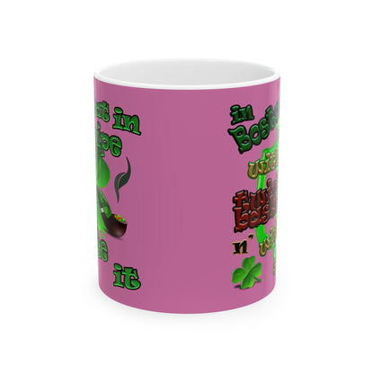 celtics logo - White Mug (light pink)