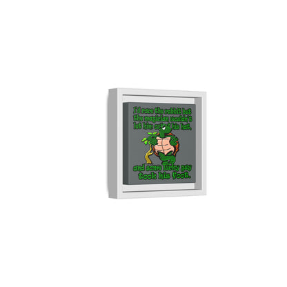 turtle race - framed canvas art (dark grey)