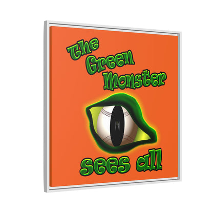green monster - framed canvas art (orange)
