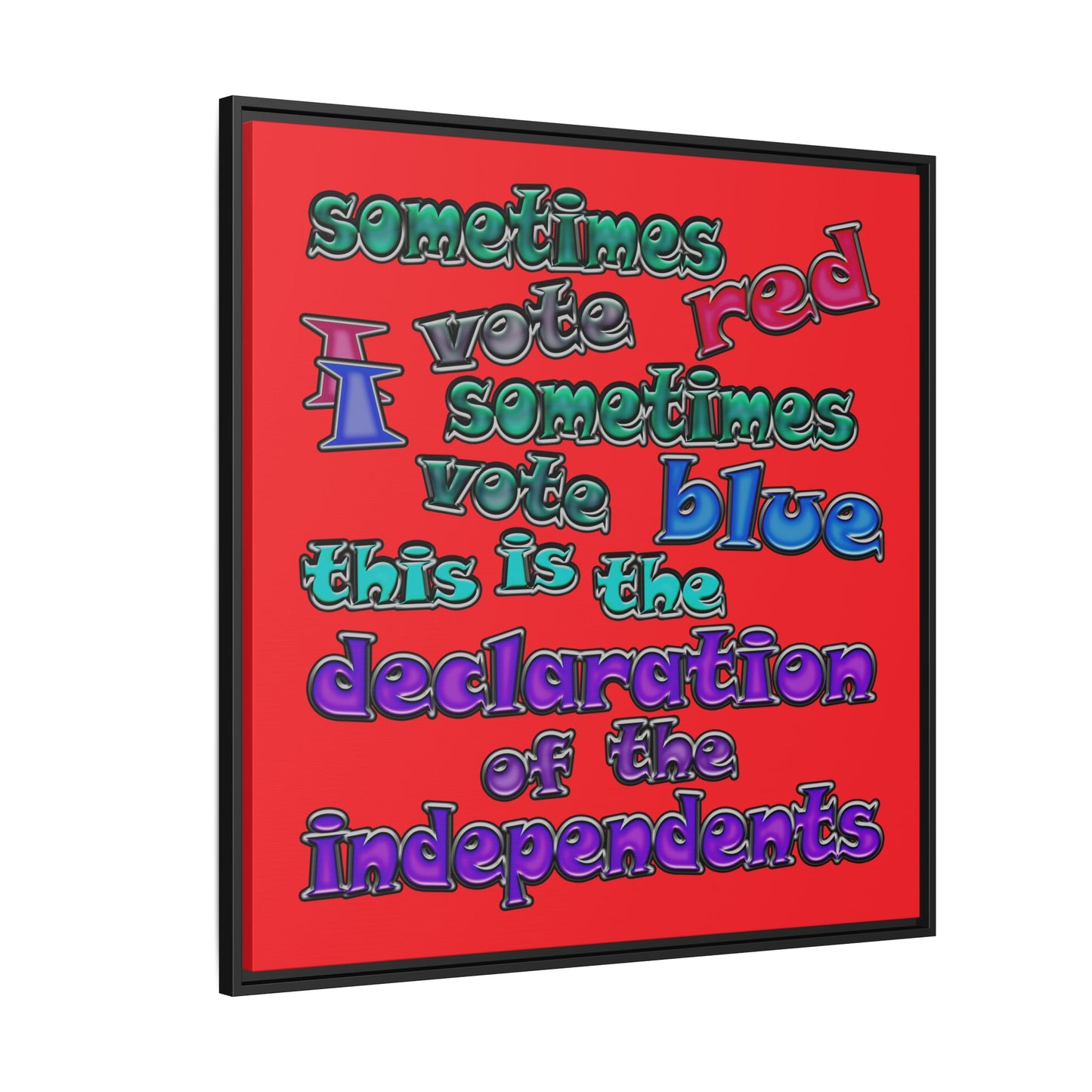declaration of the independents - framed canvas art (red)