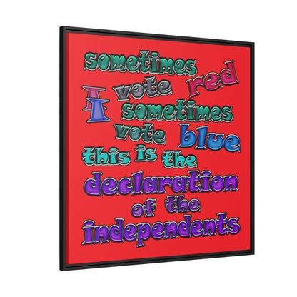 declaration of the independents - framed canvas art (red)