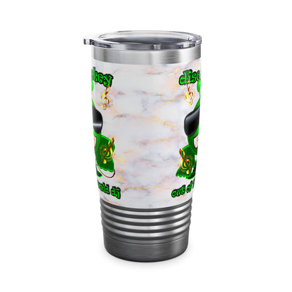 disc jockey - Ringneck Tumbler, 20oz (white marble)