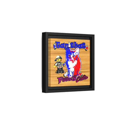 tag that - framed canvas art (butterscotch wood finish)