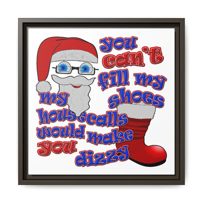 santa's shoes - framed canvas art (white)