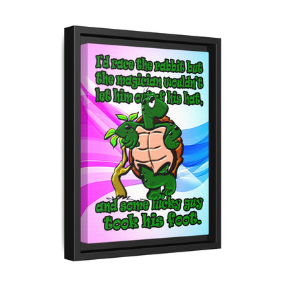turtle race - framed canvas art (light blue-pink wave)