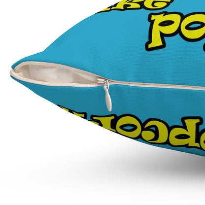 popping like popcorn - Spun Polyester Square Pillow - (turquoise)