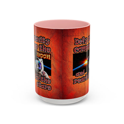 defy conquer reach - Accent Mug (burnt orange)