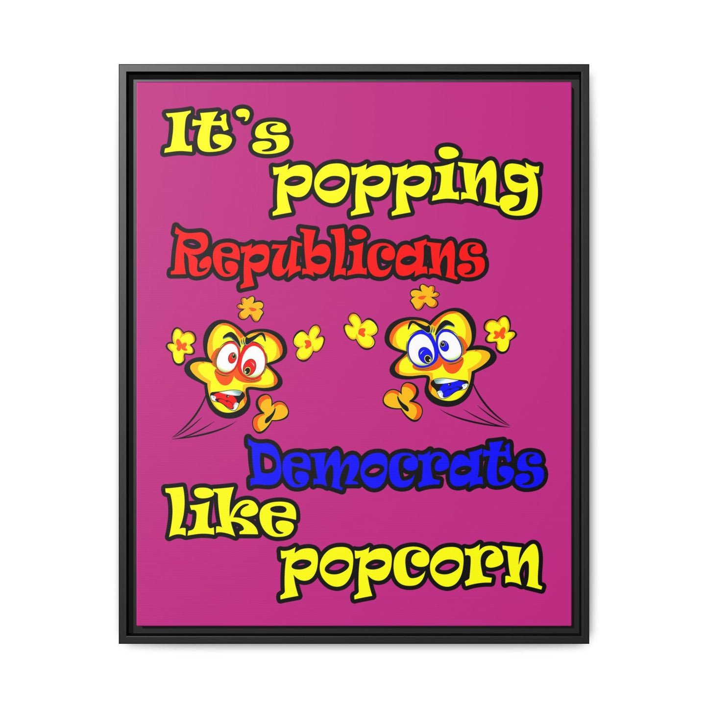 popping like popcorn - framed canvas art (pink)