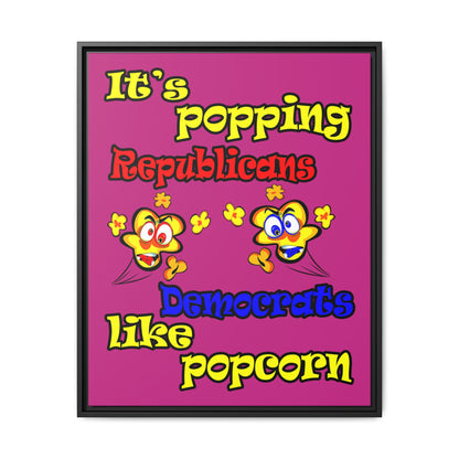 popping like popcorn - framed canvas art (pink)