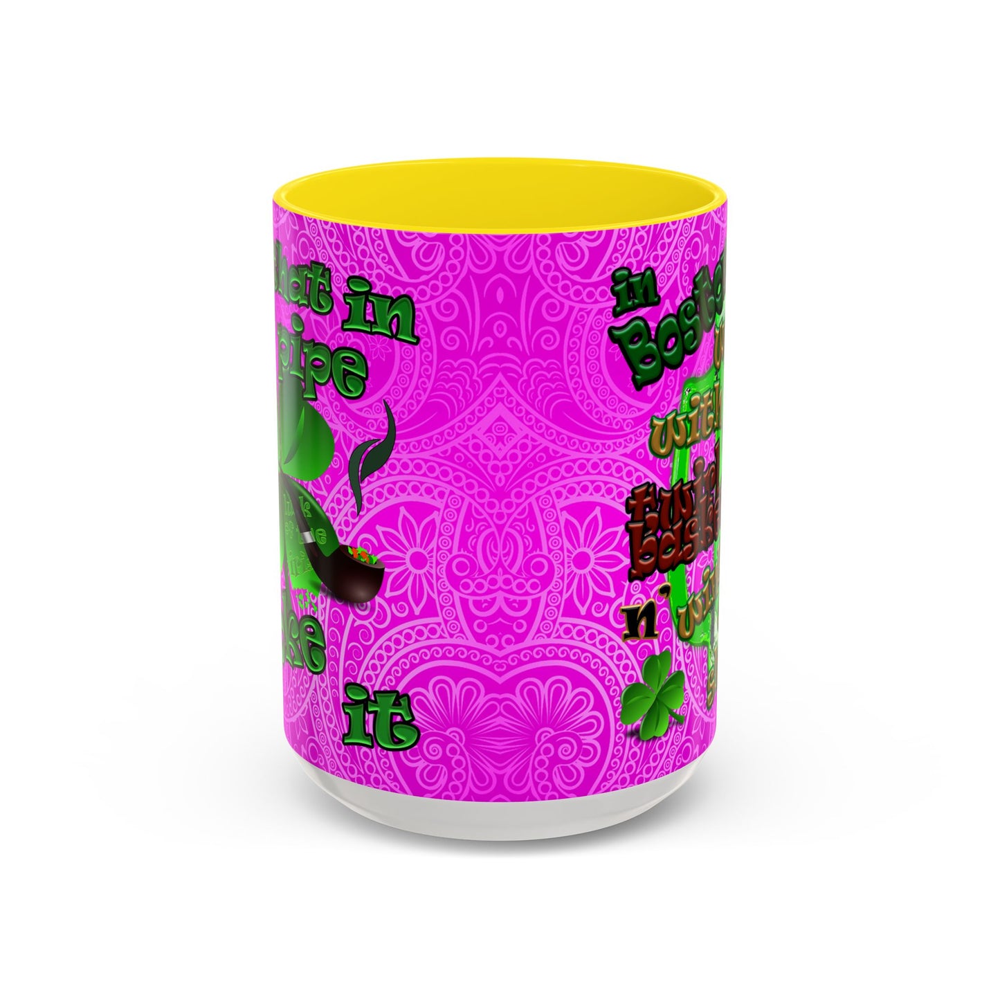 celtics logo - Accent Mug (pink swirl)