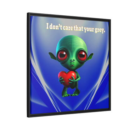 I don't care that your grey - framed canvas art (blue-white wave)