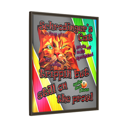 schrodinger's cat - framed canvas art (rainbow split)