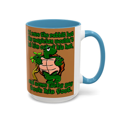 turtle race - Accent Mug (light brown)