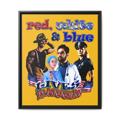 rw&b lives matter - framed canvas art (yellow)