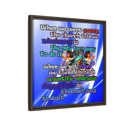 doggystyle - framed canvas art (blue-white wave)