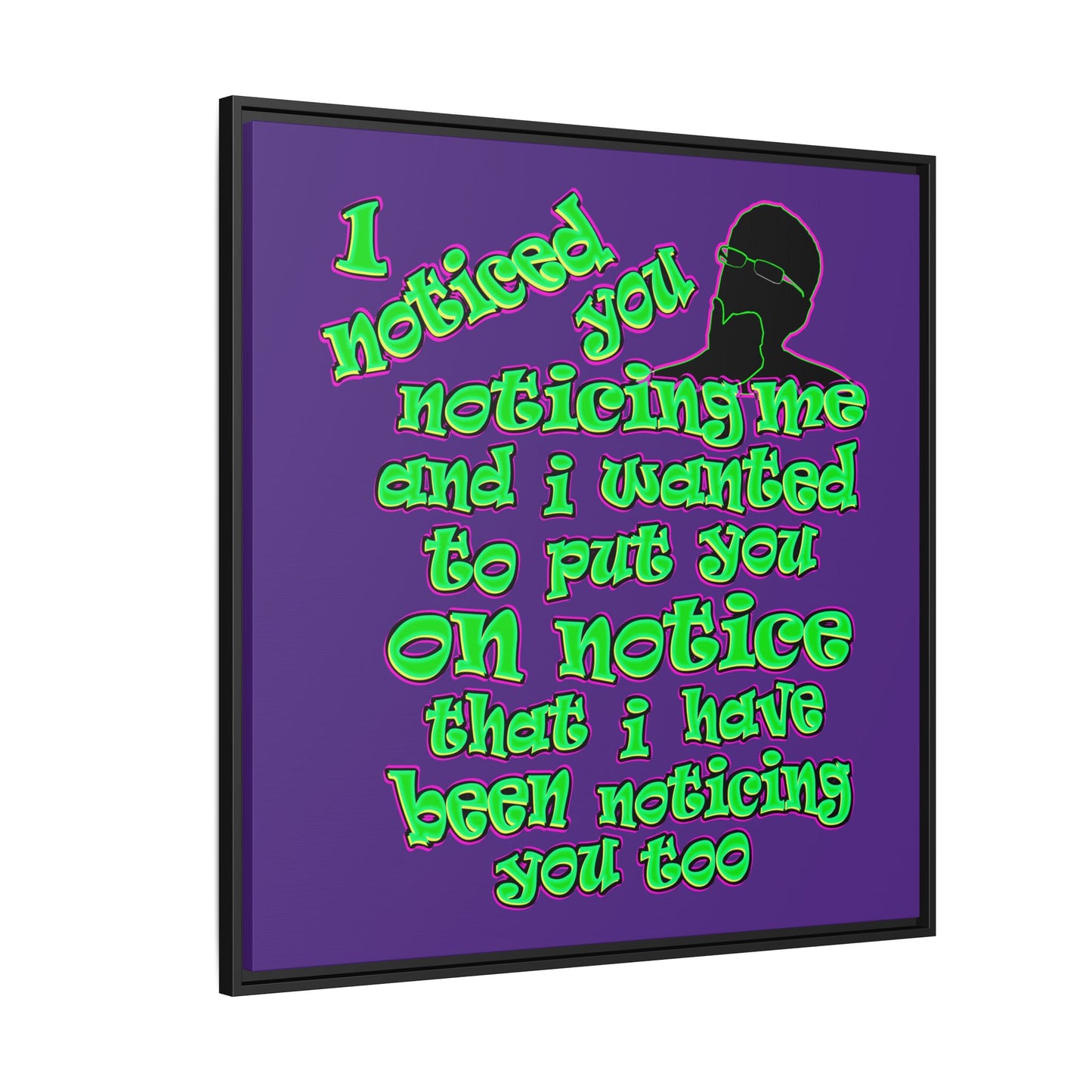 noticed you noticing - framed canvas art (purple)