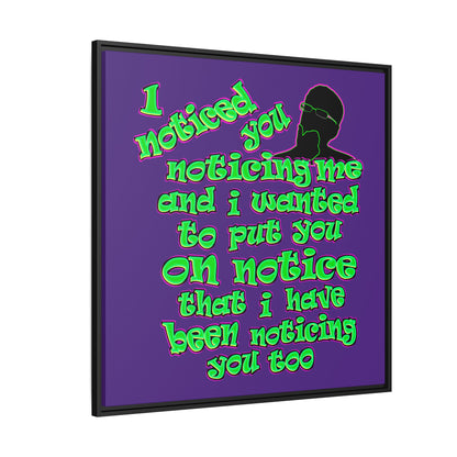 noticed you noticing - framed canvas art (purple)