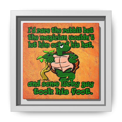 turtle race - framed canvas art (burnt orange)