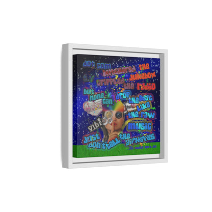 drop the beat - framed canvas art ('snoops' background)