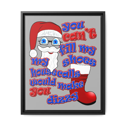 santa's shoes - framed canvas art (light grey)