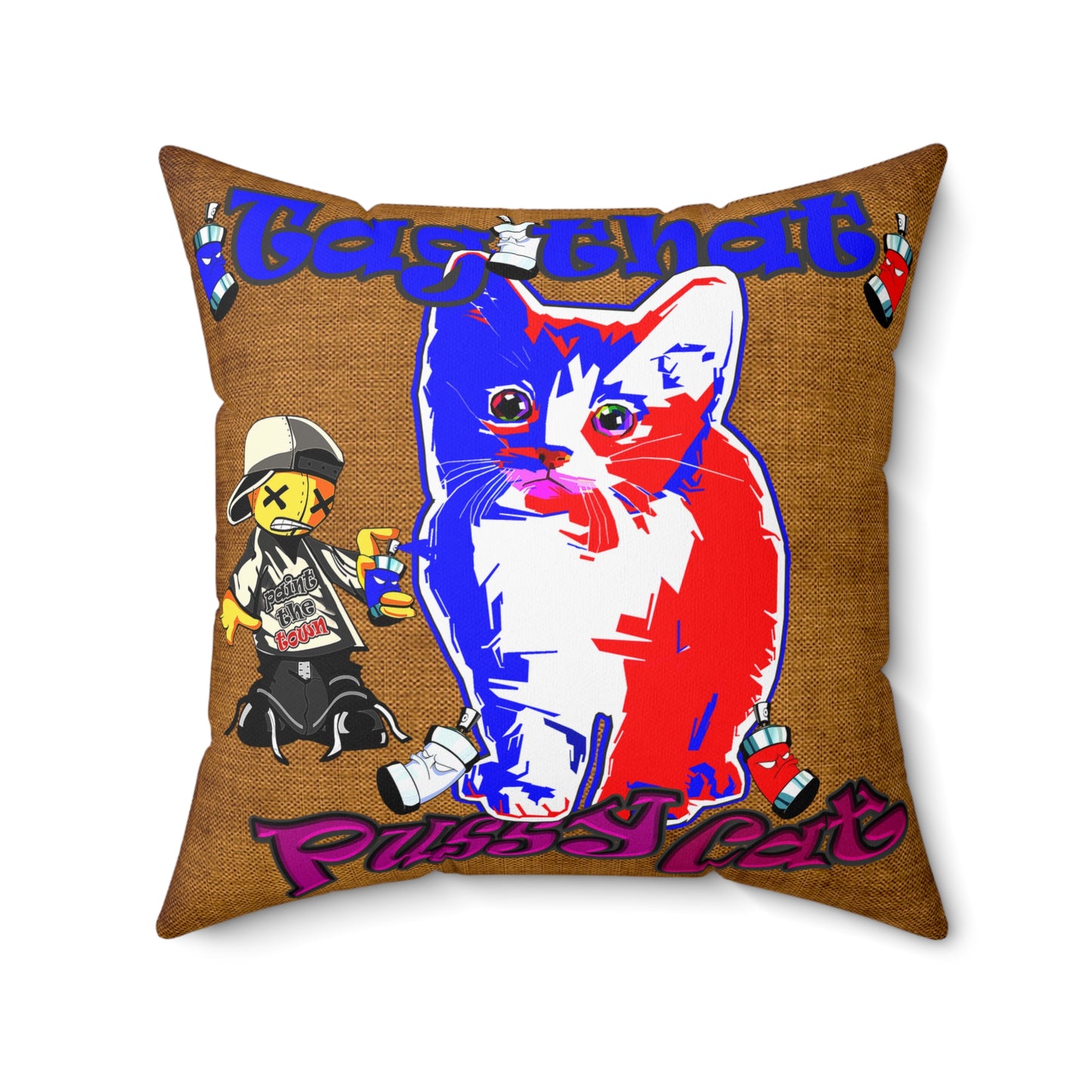 tag that - Spun Polyester Square Pillow - (dichromatic brown papyrus)