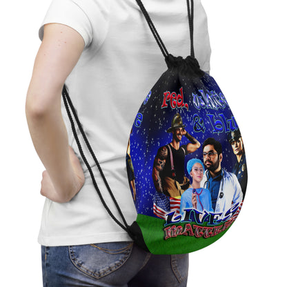 rw&b lives matter - Drawstring Bag ('snoops' background)