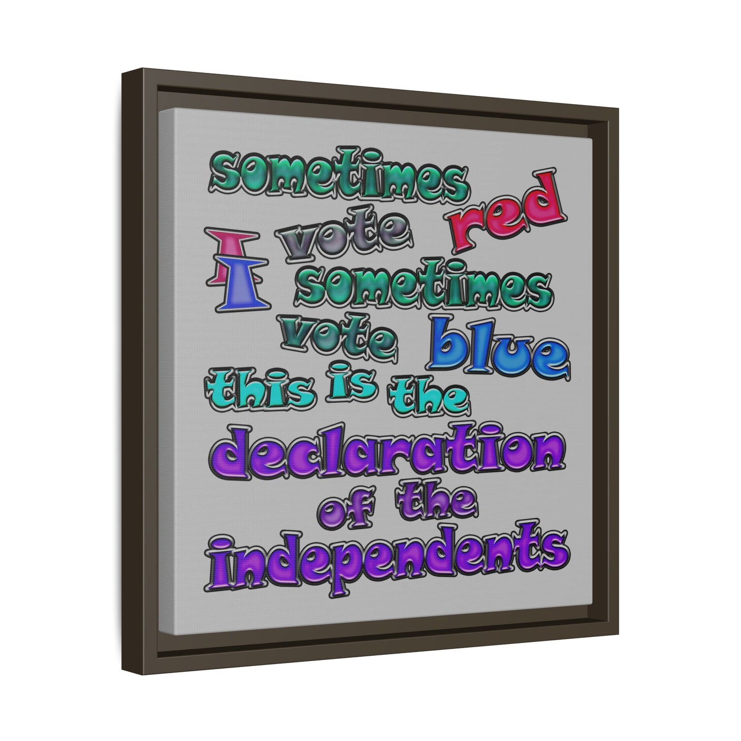 declaration of the independents - framed canvas art (light grey)