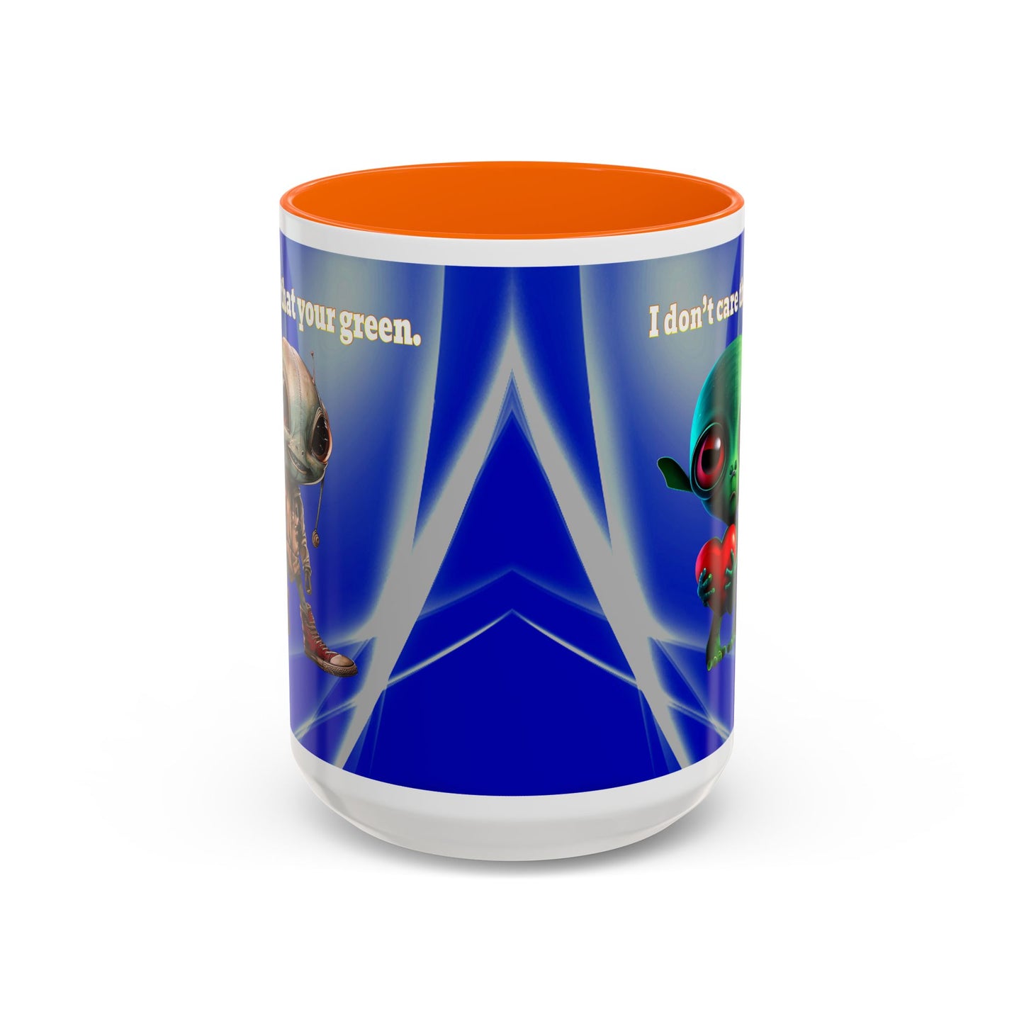 I don't care that your grey - Accent Mug (blue-white wave)