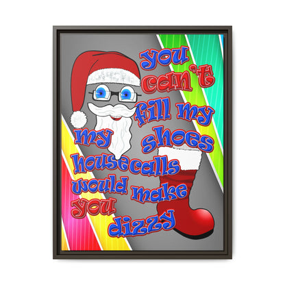 santa's shoes - framed canvas art (rainbow split)