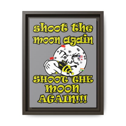 shoot the moon again - framed canvas art (grey)