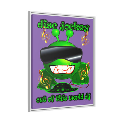 disc jockey - framed canvas art (light purple)