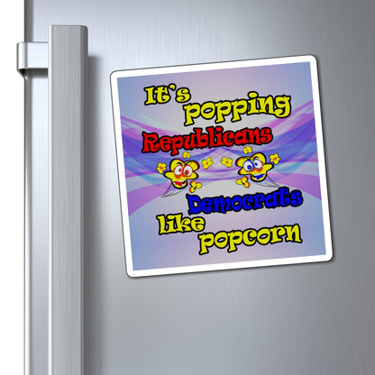 popping like popcorn - Magnets - (light blue-pink wave)