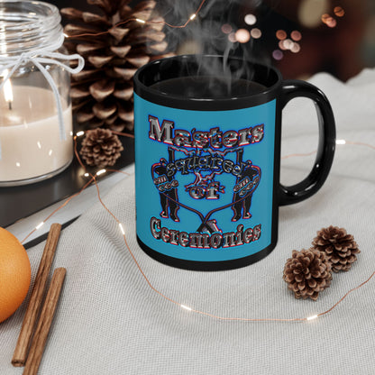 em cee squared - Black Mug (turquoise)