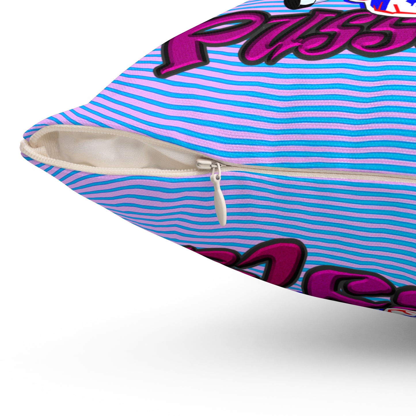 tag that - Spun Polyester Square Pillow - (light blue-purple wave)