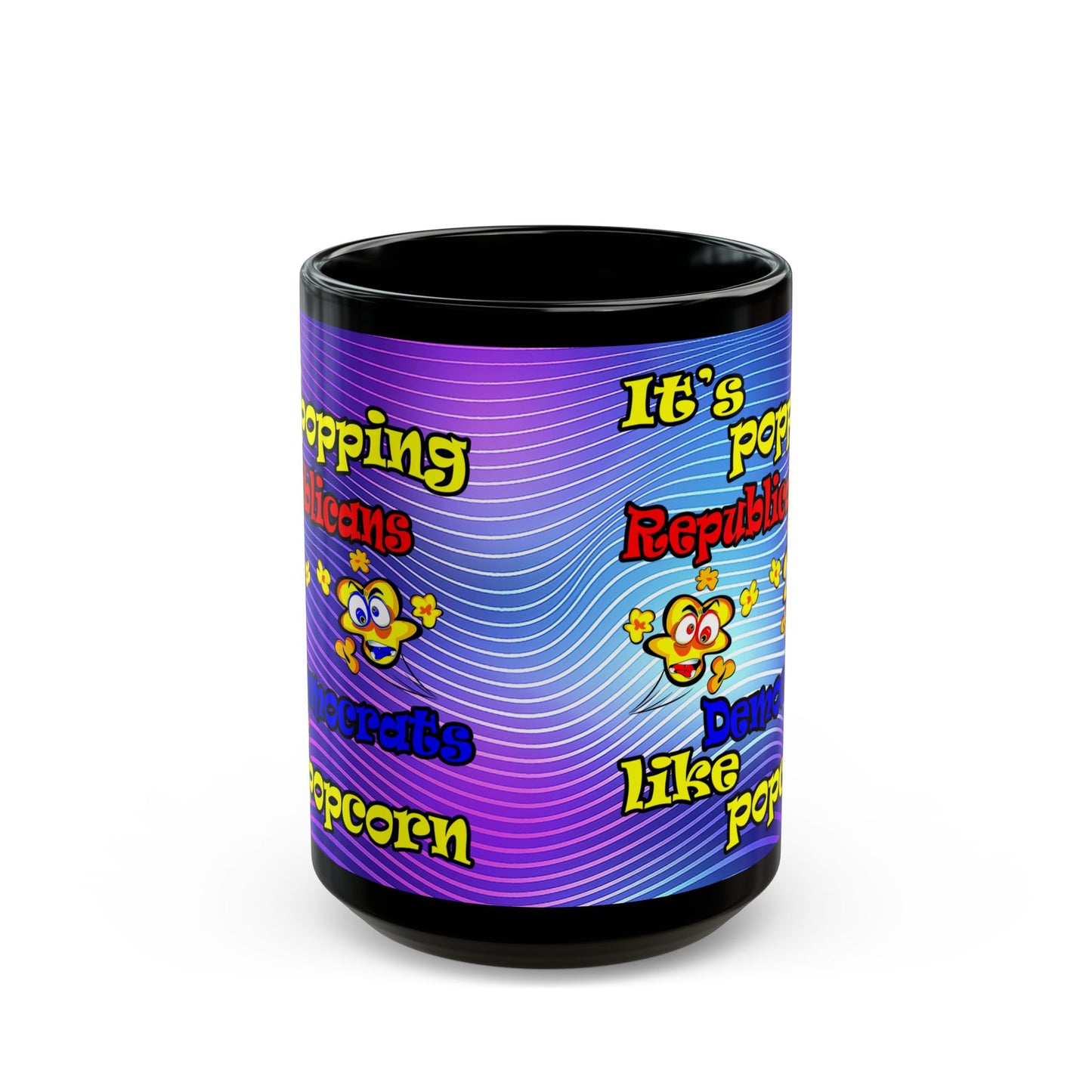 popping like popcorn - Black Mug (purple wave)