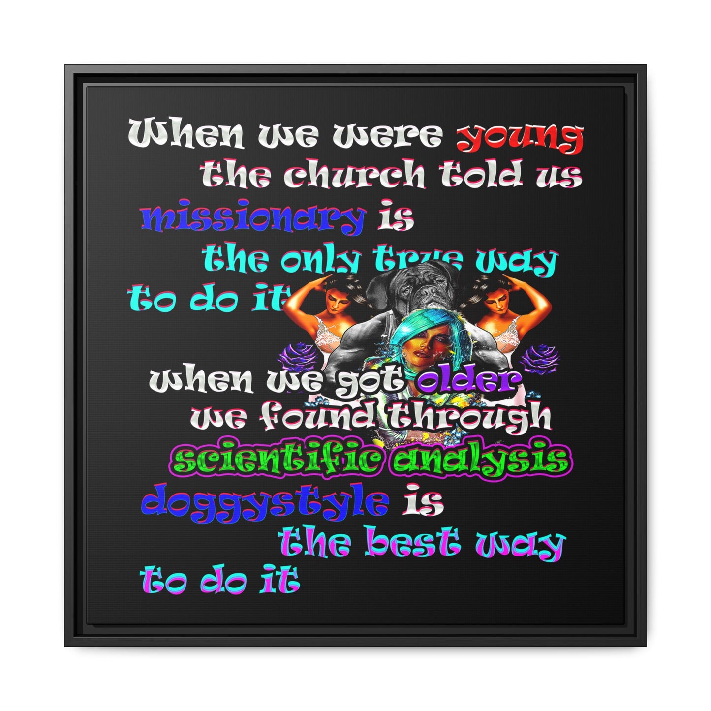 doggystyle - framed canvas art (black)