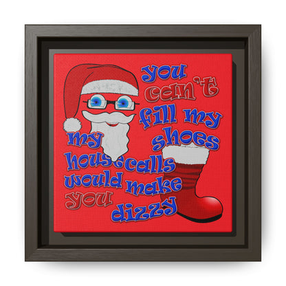 santa's shoes - framed canvas art (red)