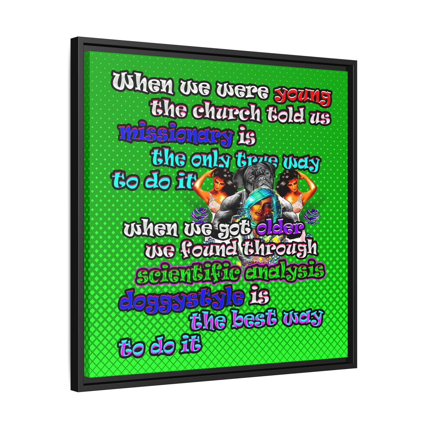 doggystyle - framed canvas art (logo green)