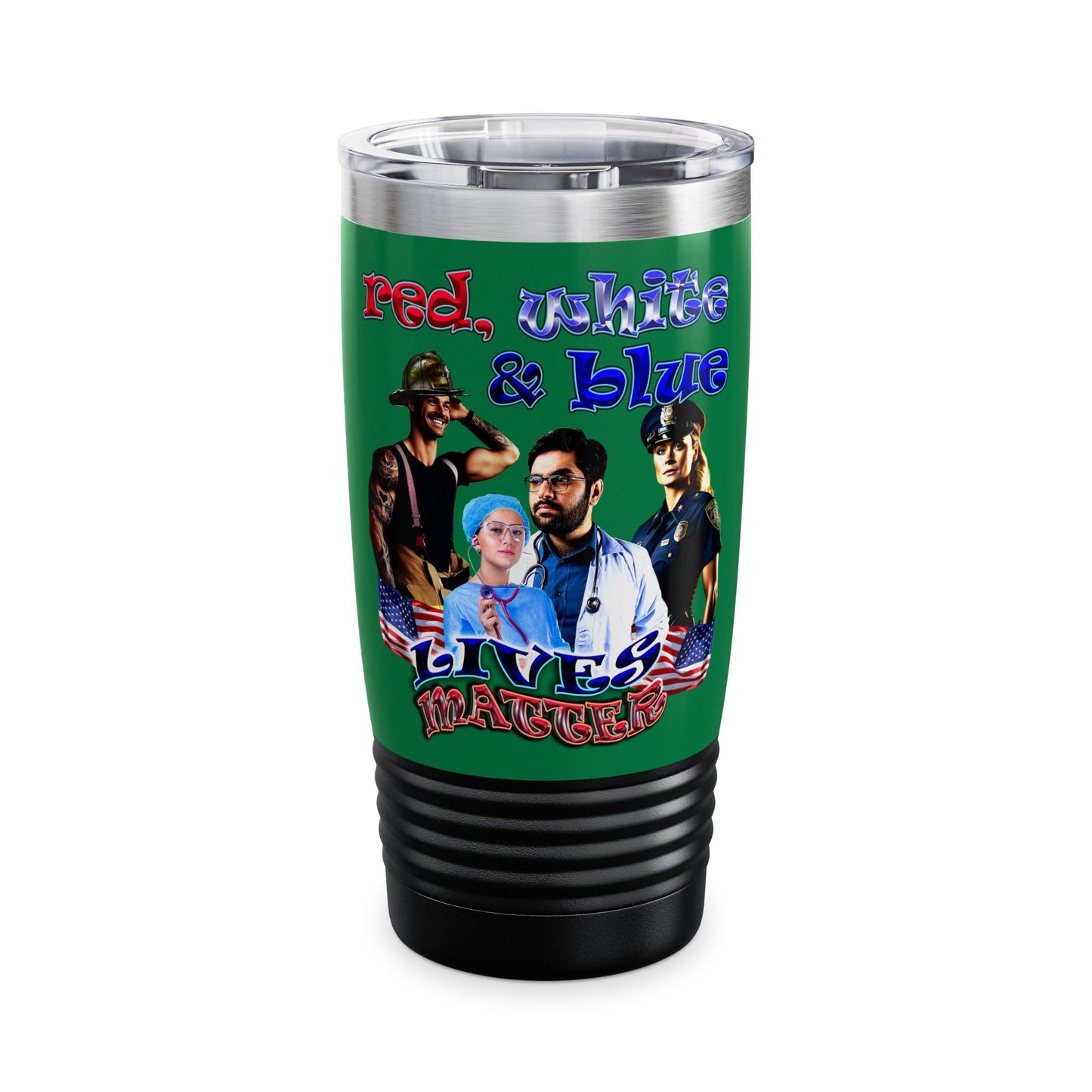 rw&b lives matter - Ringneck Tumbler, 20oz (dark green)