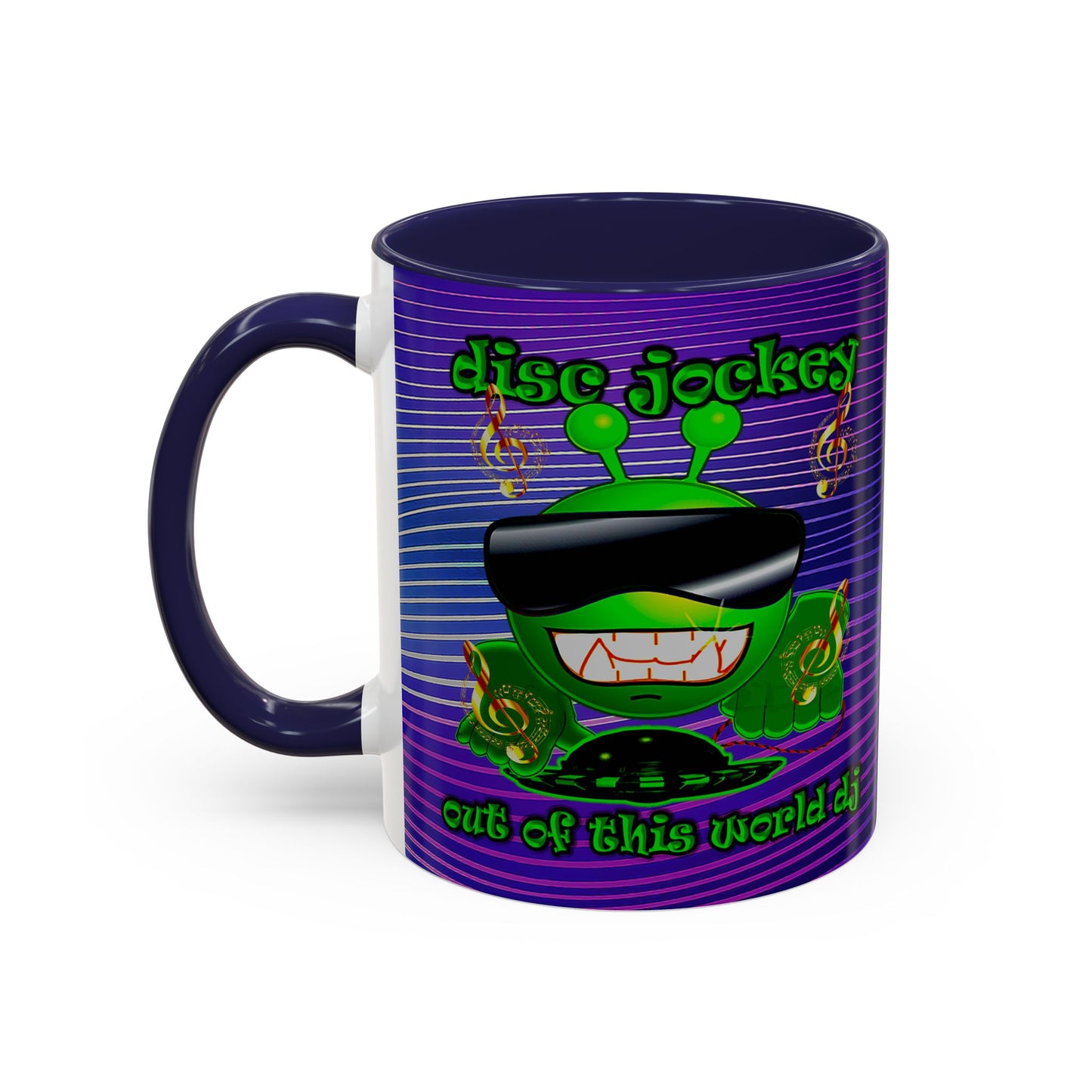 disc jockey - Accent Mug (purple wave)