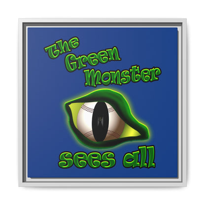 green monster - framed canvas art (dark blue)