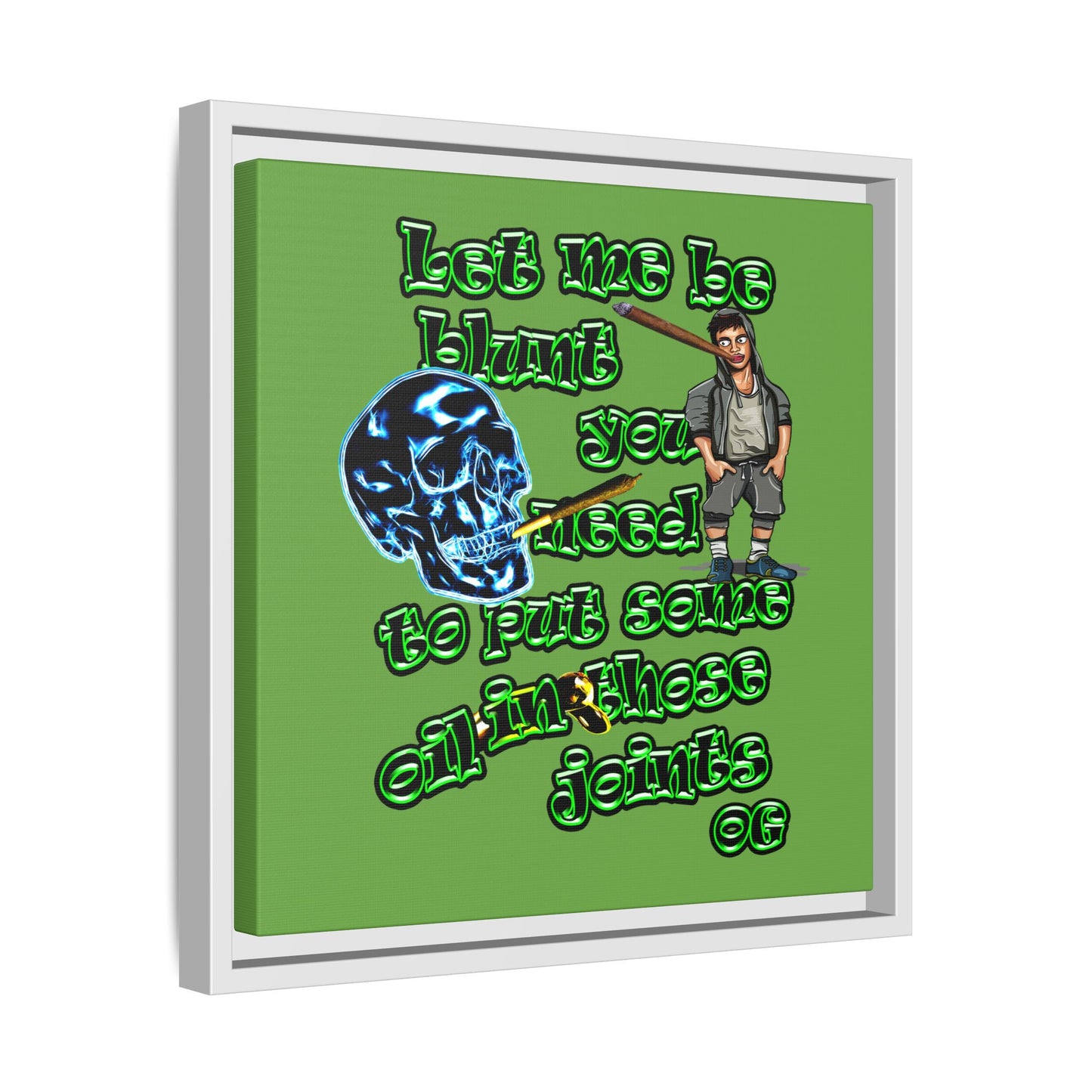 og - framed canvas art (green)