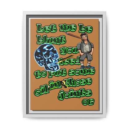 og - framed canvas art (light brown)