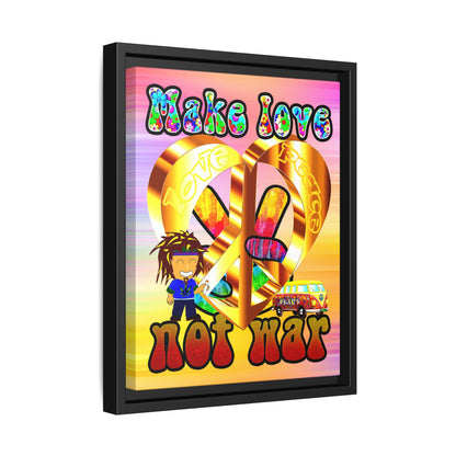 love peace - framed canvas art (color blur)