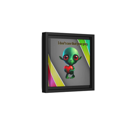 I don't care that your grey - framed canvas art (rainbow split)