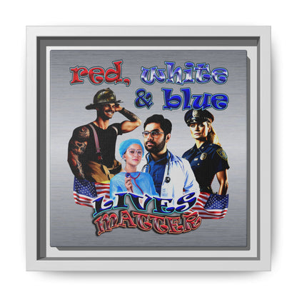 rw&b lives matter - framed canvas art (brushed nickel)