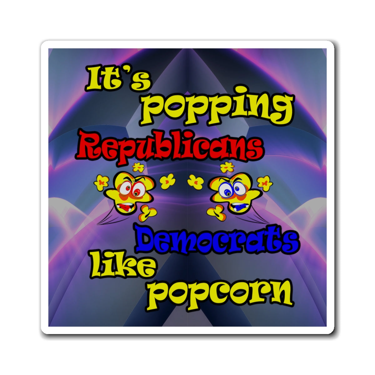 popping like popcorn - Magnets - (grey-pink wave)