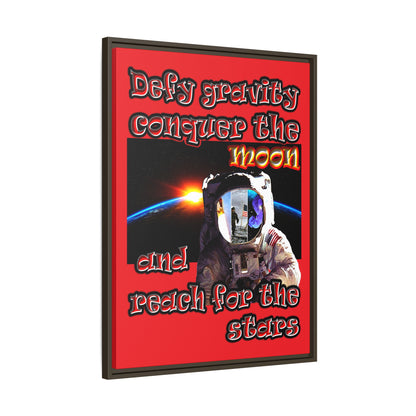 defy conquer reach - framed canvas art (red)