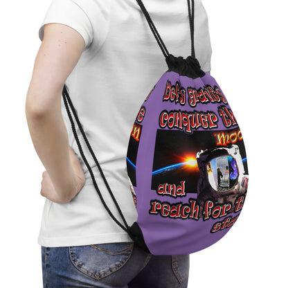 defy conquer reach - Drawstring Bag (light purple)